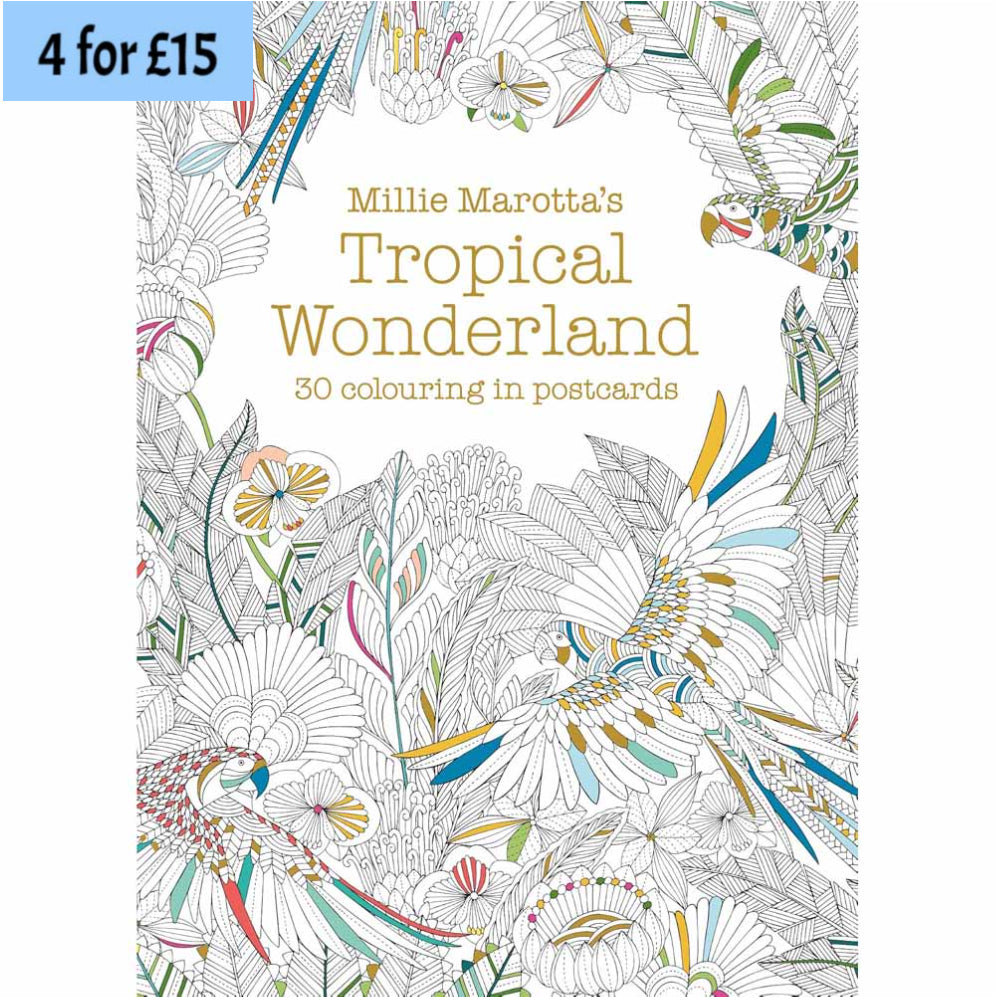 Tropical Wonderland Colouring Postcards