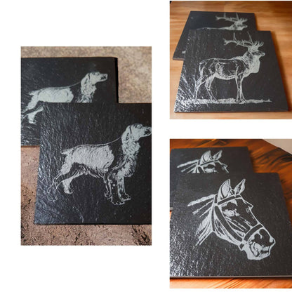 Slate Coasters - Animals