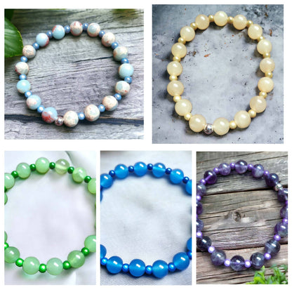 Stone & Miracle Bead Bracelets