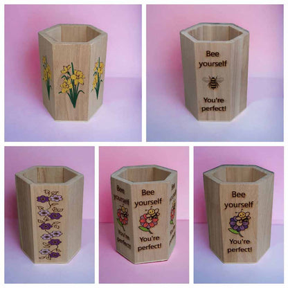 Decorative Wooden Pot / Pen Pot