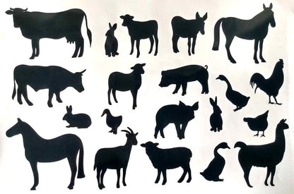 Farm Animal Silhouettes (Set of 20)