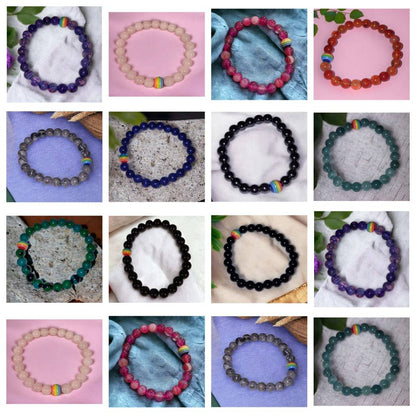 'A Little Pride' natural stone bracelets