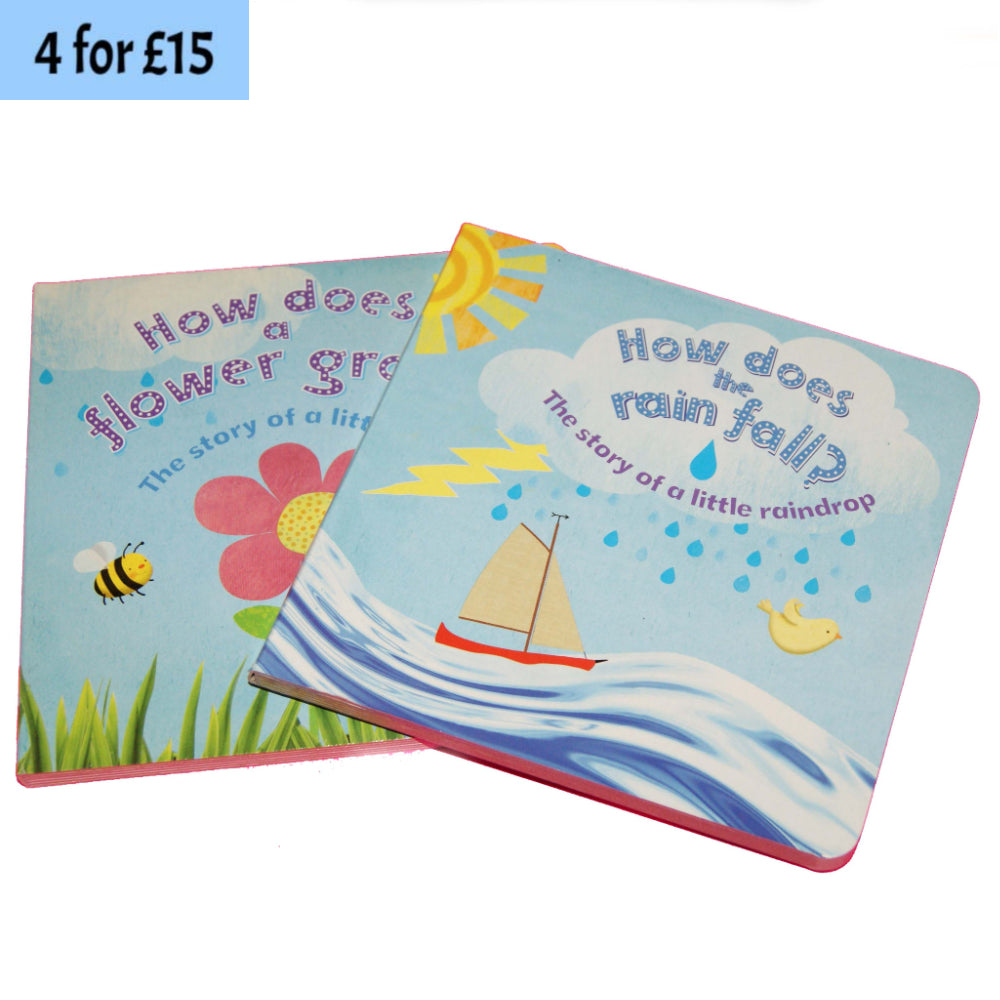 2 Board Books - How Does the Rain Fall? / How Does a Flower Grow?