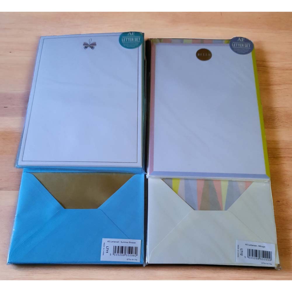 2x Art File Letter Paper & Envelope Sets