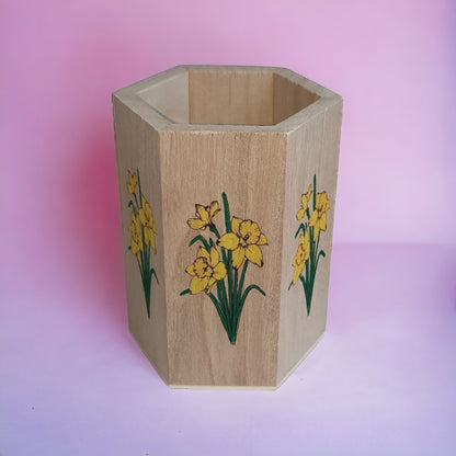 Decorative Wooden Pot / Pen Pot