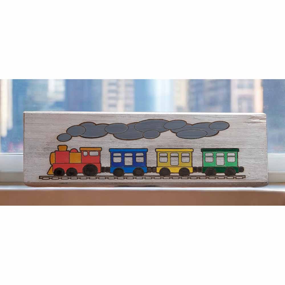 Free Standing Woodblock - Train