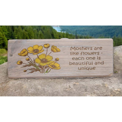 Woodblock:  Mothers are like flowers . . . .