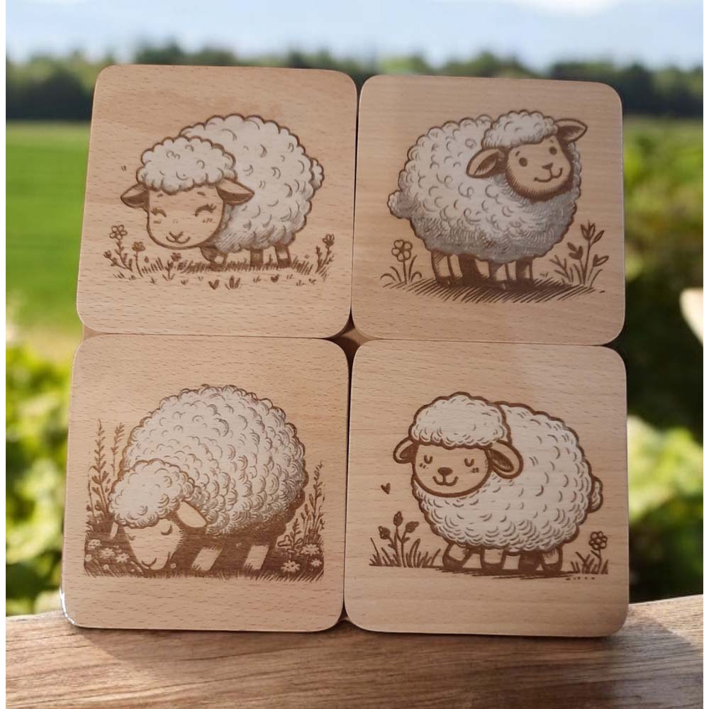 Fluffy Sheep Coasters