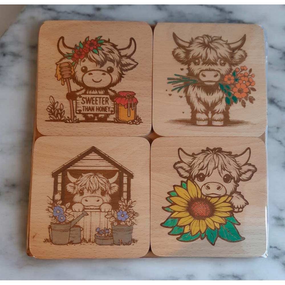 Highland Cows Coaster Set