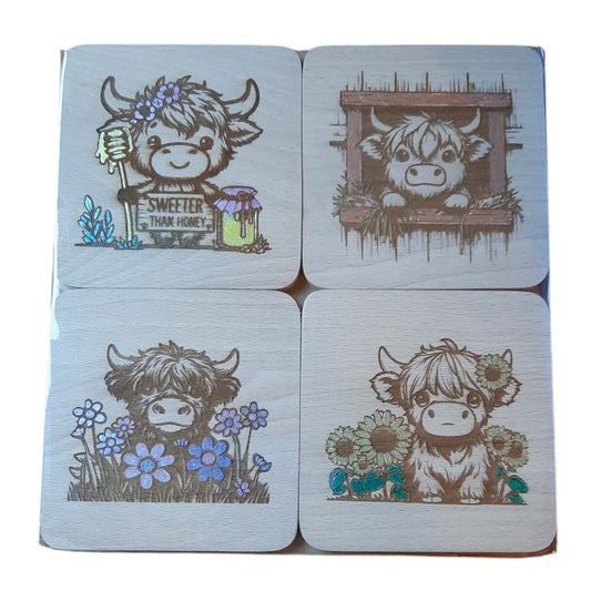 Highland Cows Coaster Set