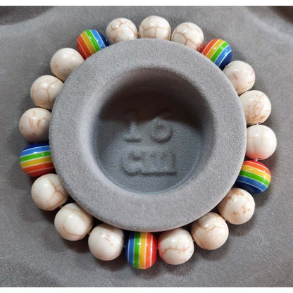 Rainbow & Howlite Beaded Bracelet