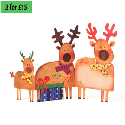 Reindeer Tri-fold Christmas Cards