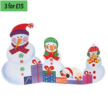 Snowmen Tri-fold Christmas Cards