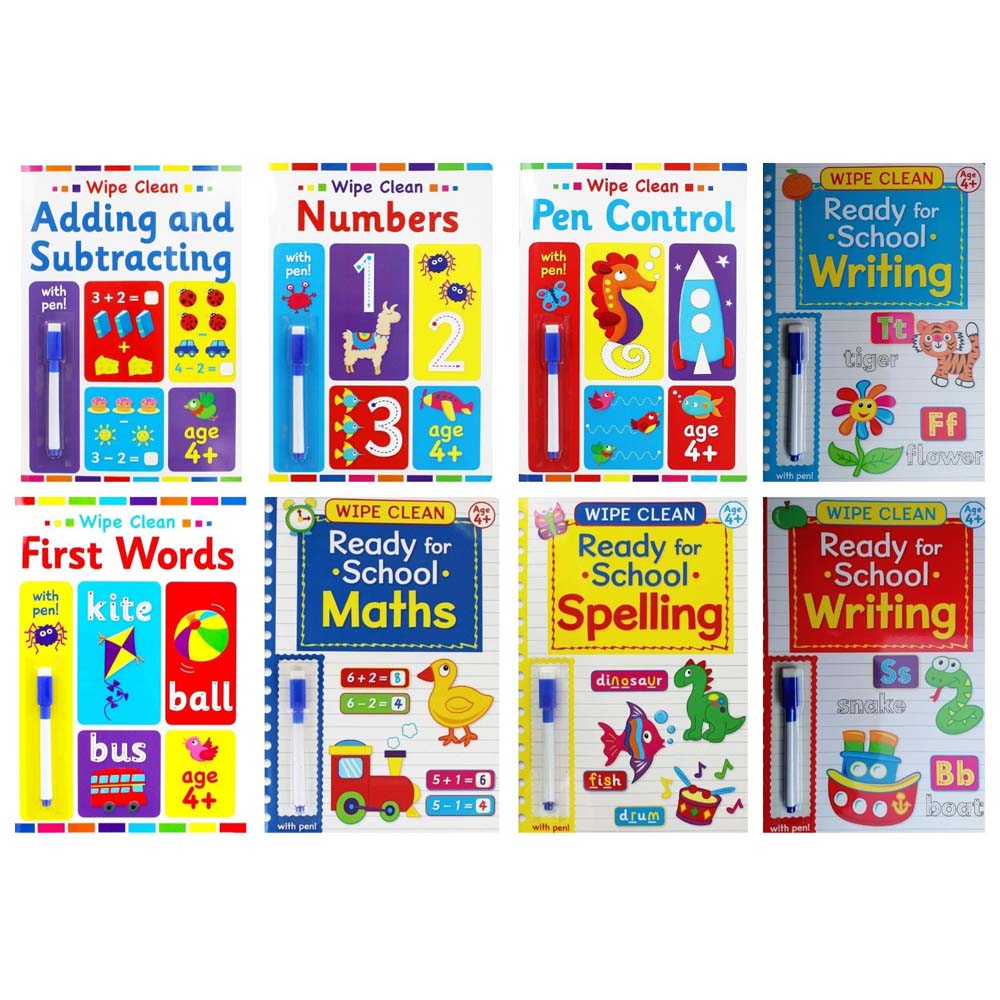 Early Learning Wipe Clean Books + Pen