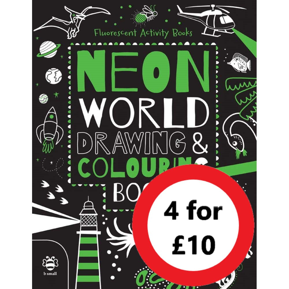 Neon World Drawing & Colouring Book