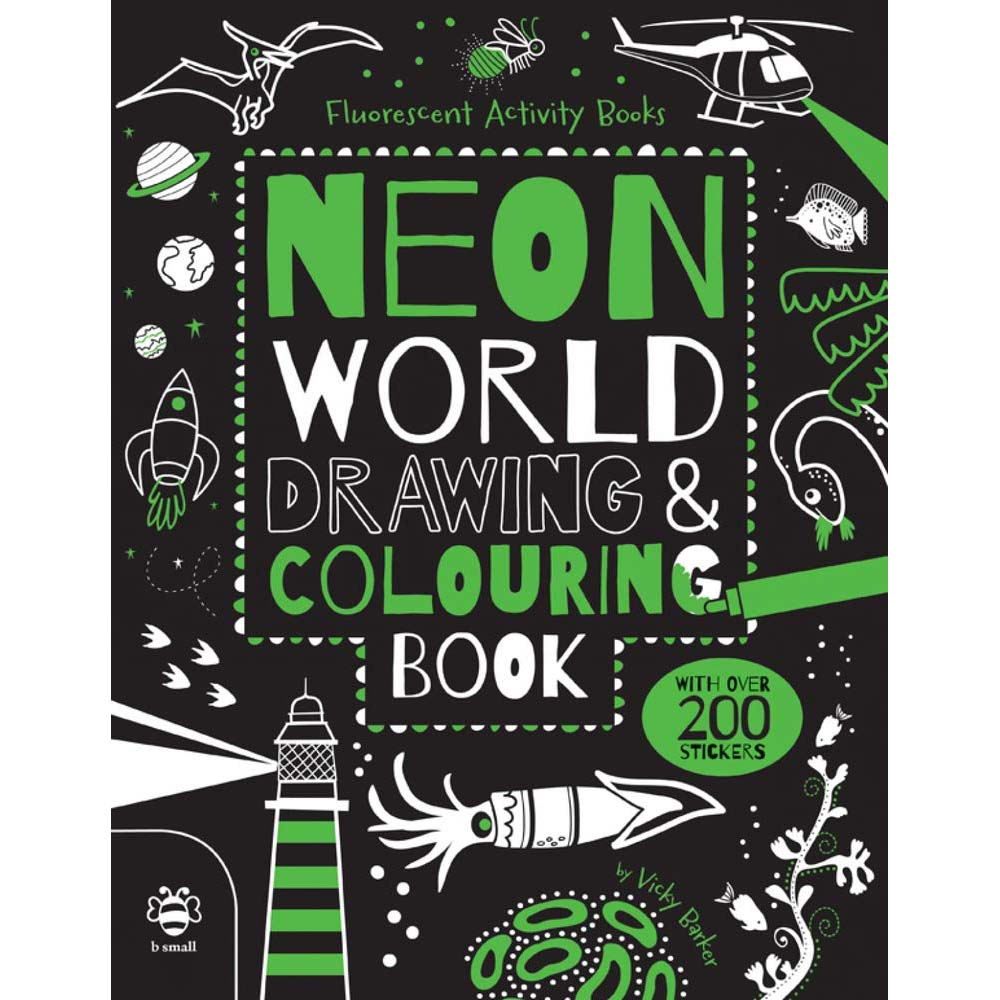 Neon World Drawing & Colouring Book